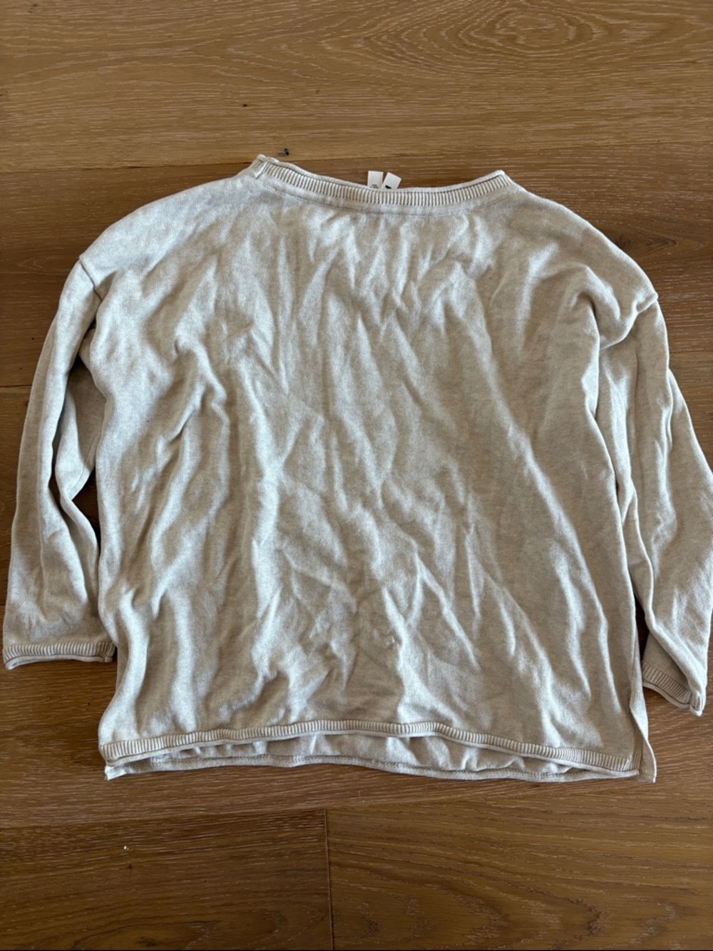 Pact Cream Knit Cropped Mock Neck Sweater Size Small Organic Cotton Flawed - Picture 3 of 9